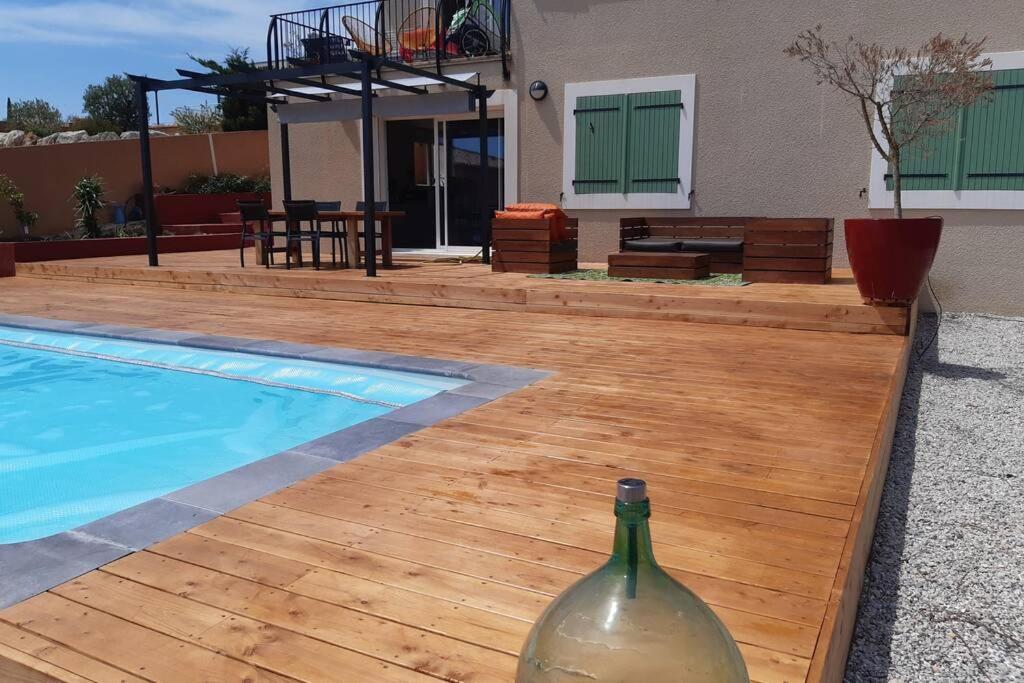 Maison avec vue sur la mer et avec piscine à Fitou Extérieur photo